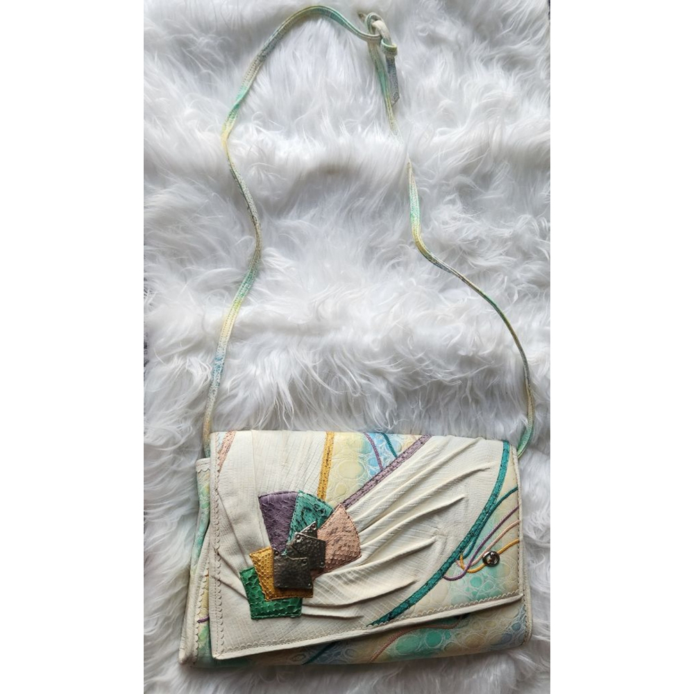 Vintage Carlo Fiori Clutch Handbag Purse Crossbody Shoulderbag - Picture 3 of 8